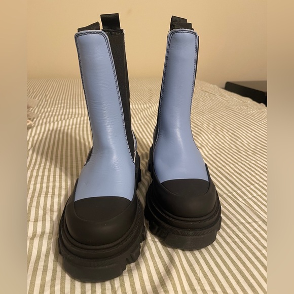 GANNI Women's Blue Creepers Chelsea Boots Size IT 35/US 5 - Picture 4 of 5